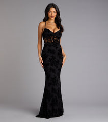 Bethany Lace-Up Mesh Mermaid Formal Dress