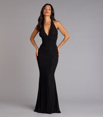 Maribeth Glitter Strappy Back Mermaid Formal Dress