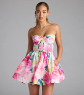 Picking Flowers Bustier Short Skater Dress