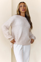 Detailed Back Knit Sweater Oatmeal