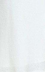 Rowella Mini Dress - Faux Feather Bell Sleeve Dress in White