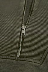 Acid Wash Cropped Sweatshirt in Light Green