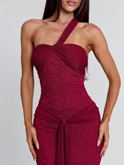 IRMA MAXI DRESS BURGUNDY