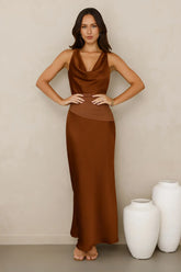 Celestial Spark Satin Maxi Dress