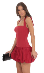 Halter Bubble Dress in Red