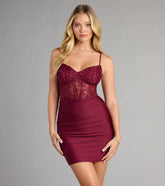 Masie Lace Corset Lace-Up Mini Dress