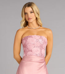 Sweet Intentions Satin Rosette Sequin Mini Dress