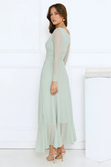 Darling At Dusk Long Sleeve Maxi Dress Sage