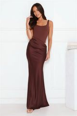 Effortlessly Yours Satin Maxi Dress