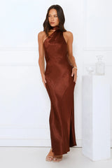 She’S Got Plans Satin Maxi Dress