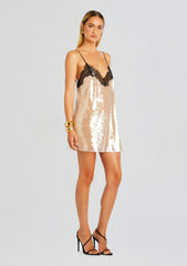 Olive Sequin Lace Dress