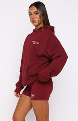 Love You Regardless Oversized Hoodie Burgundy
