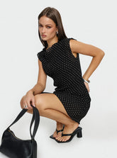 Mariner Mini Dress Noir Polka
