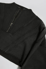 Acid Wash Cropped Sweatshirt in Ash