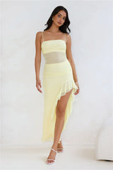 Golden Embrace Mesh Maxi Dress