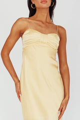 Siva Gathered Bust Midi Dress Yellow
