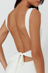 Going Places Low Back Mini Dress Off White