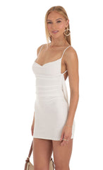 Lace Open Back Dress in White