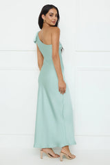 Night Of Distinction One Shoulder Satin Maxi Dress