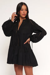 Hart Long Sleeve Mini Dress - Black