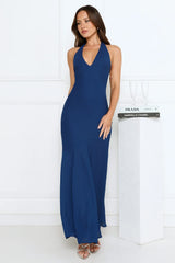 Polished Edge Halter Maxi Dress