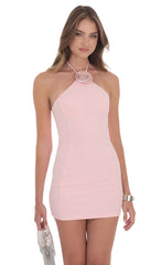 Rhinestone Florette Dress in Pink