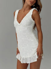 Feeling Alive Tie Back Mini Dress White