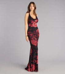 Fable Rose Floral Mermaid Formal Dress