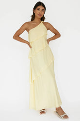 Delwyn One-Shoulder Maxi Dress Yellow