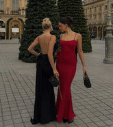 Gwendolyn Glitter Knit Bow-Back Mermaid Dress