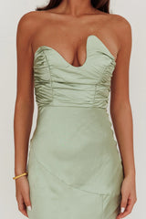 Blaise Asymmetric Neckline Maxi Dress Sage