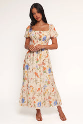 Cecelia Puff Sleeve Maxi Dress - Floral