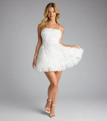 Hallie Rosette Lace-Up Skater Dress