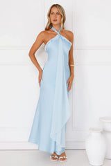 Luxora Lady Halter Satin Maxi Dress