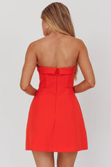 Laviniah Foldover Strapless Mini Dress Red