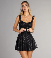 Starry Night Lace Ruffle Mini Dress