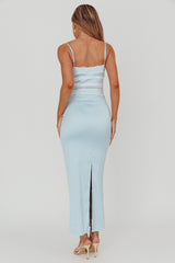 Kellan Lace Trim Maxi Dress Blue