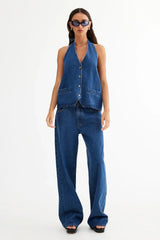 LIONESS Hills Halter Dark Denim