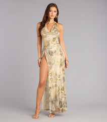 Serving Fierce Vibes Cowl Neck Maxi Dress