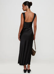 Radioactive Bias Cut Maxi Dress Black