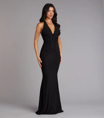 Maribeth Glitter Strappy Back Mermaid Formal Dress