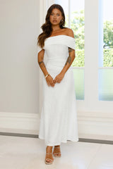 First Class Finish Off Shoulder Maxi Dress