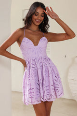 Seeking The Truth Mini Dress Lilac