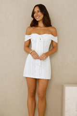 Dainty Number Off Shoulder Lace Mini Dress