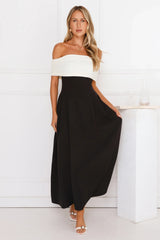 Too Hot To Handle Off Shoulder Maxi Dress