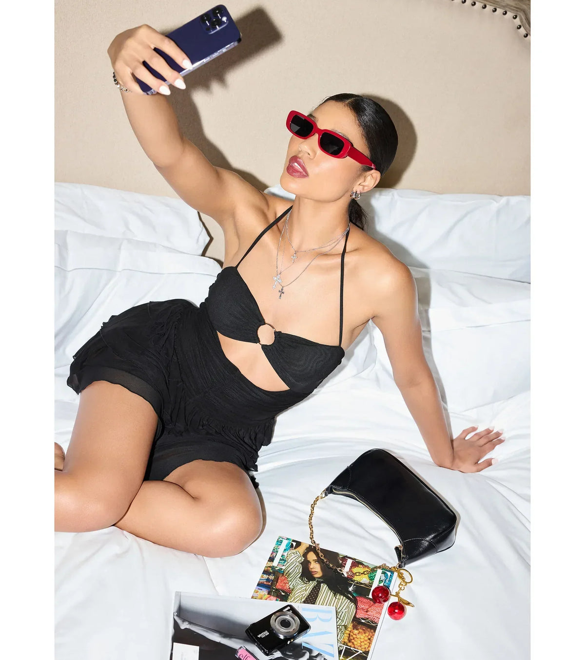 Sweet But Spicy Halter Cutout Ruffle Skater Dress