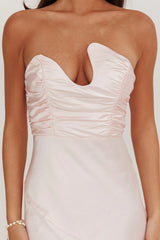 Blaise Asymmetric Neckline Maxi Dress Pink