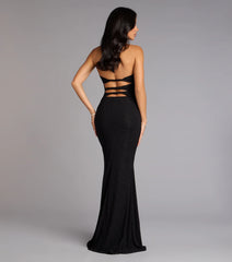 Maribeth Glitter Strappy Back Mermaid Formal Dress