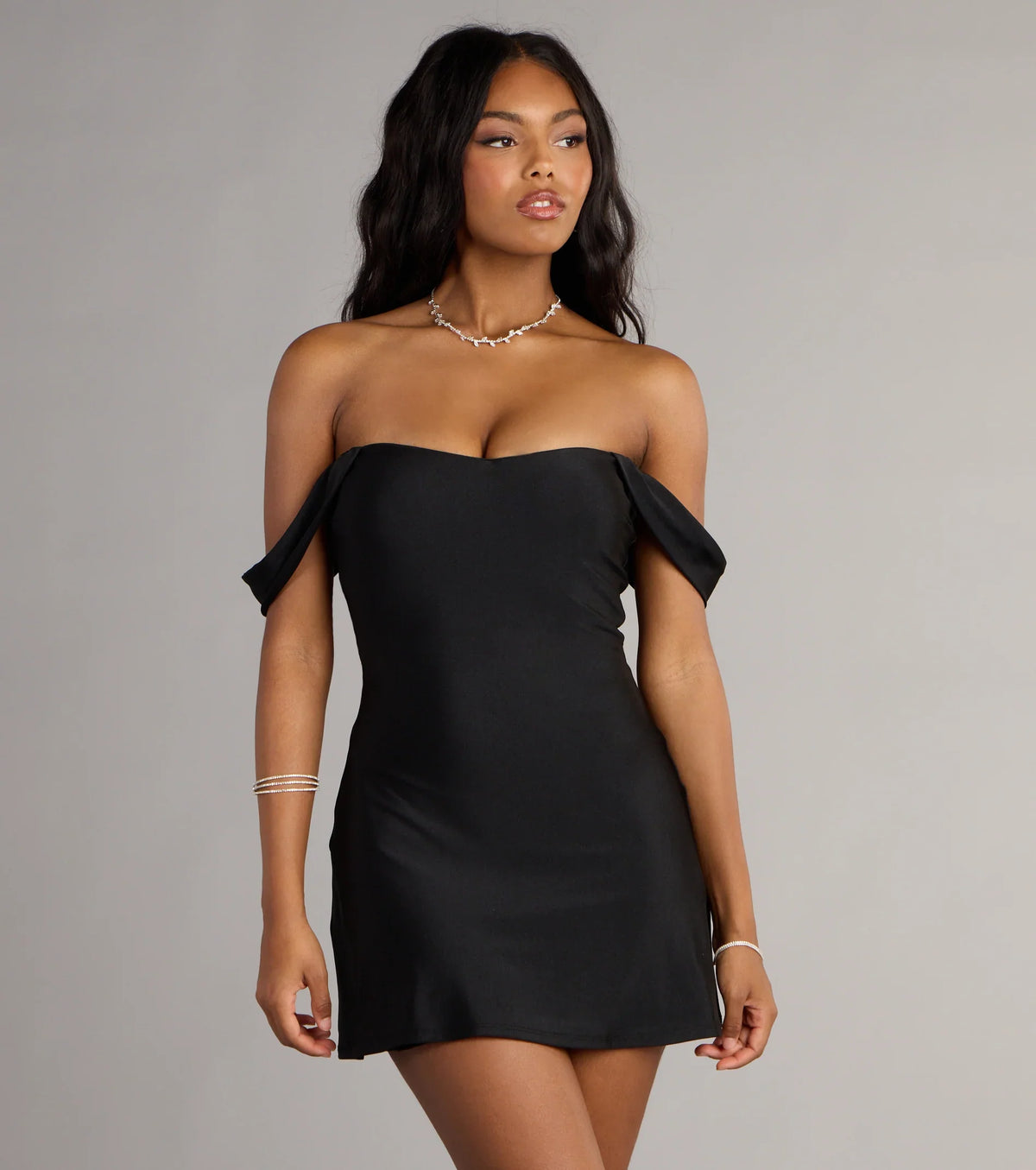 Effortless Charm Off-The-Shoulder Mini Dress