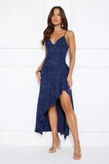Sapphire Cascade Midi Dress